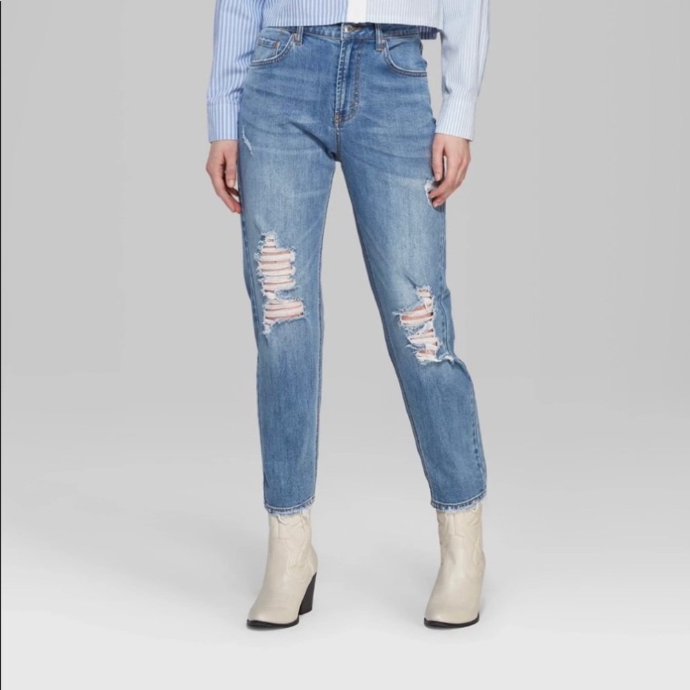 Wild Fable High-Rise Distressed Mom Jeans